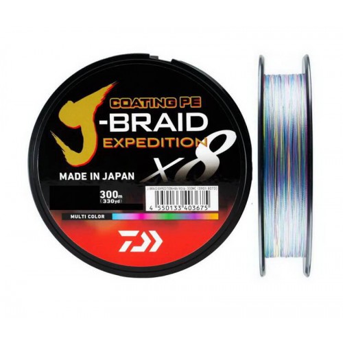 DAIWA J BRAID EXPEDITION X8 300M. MULTI COLOR 0.280mm.